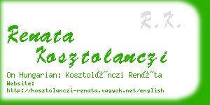 renata kosztolanczi business card